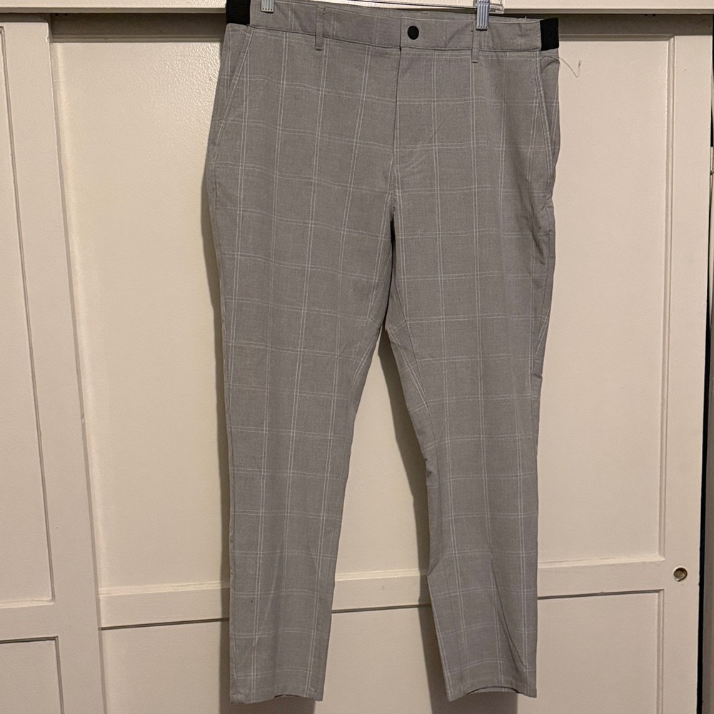 Zara Gray Windowpane Dress Pants